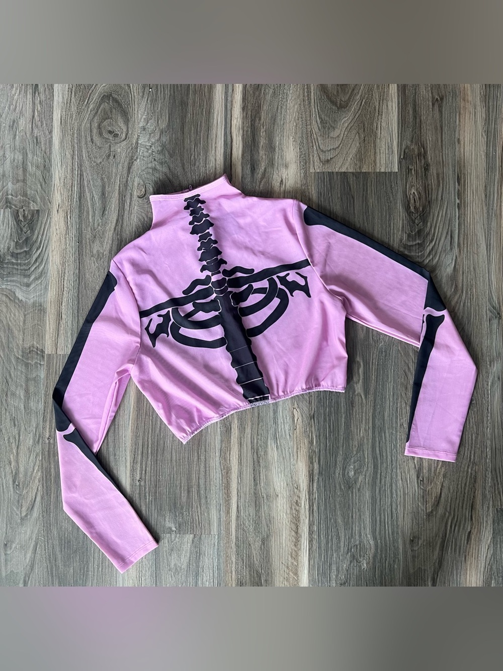 Leg Avenue Pink Top with Black Skeleton Graphic